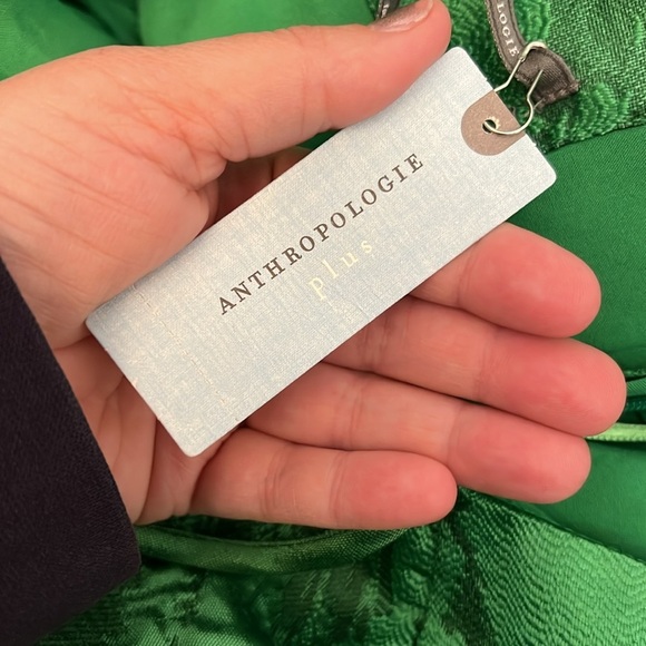 ANTHROPOLOGIE PLUS -GREEN JACQUARD BUBBLE DRESS  20W - Picture 11 of 16